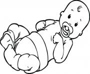 Printable Baby with Pacifier coloring pages