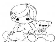 Printable baby doll teddy bear coloring pages