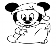 Printable baby mickey sleeping coloring pages