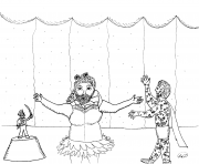 Printable Bearded Lady Little General and Tatooed Man coloring pages