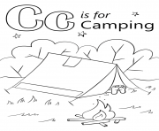 Printable letter c is for camping coloring pages