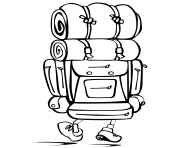 Printable camping backpack camping coloring pages