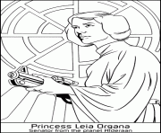 Printable Starwars Space Princesse Leia Organa coloring pages