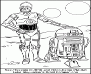 Printable Starwars Space R2D2 C3P0 coloring pages