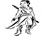 Printable rey Star Wars Episode VII The Force Awakens coloring pages