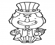 Printable funny uncle sam cartoon which is holding america coloring pages
