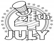 Printable 4th Of July hat stars flag coloring pages