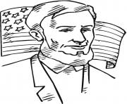Printable lincoln in front of american flag coloring pages