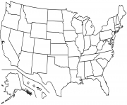 Printable outline map of us states coloring pages
