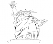 Printable statue of liberty new york usa coloring pages