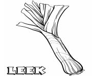 Printable vegetable leek coloring pages
