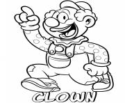 Printable professions clown coloring pages