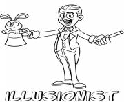 Printable professions illusionist coloring pages