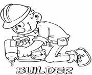 Printable professions builder drill coloring pages