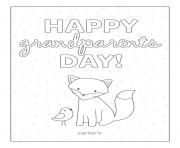 Printable Happy Grandparents Day Card to Color coloring pages