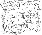 Printable happy grabdparents day doodle coloring pages