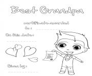 Printable Best Grandpa Certificate coloring pages