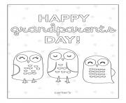 Printable birds happy grandparents day fun coloring pages