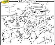 Printable Fishing with Grandpa coloring pages