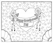 Printable happy grandparents day with love coloring pages