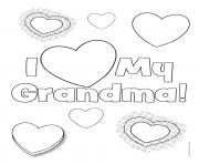 Printable I Love Grandma coloring pages