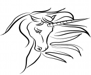 Printable beautiful horn mythical unicorn coloring pages