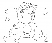Printable cute baby unicorn coloring pages