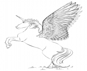 Printable unicorn beautiful wings by Lena London coloring pages