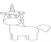Printable cartoon unicorn horn coloring pages