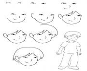 Printable how to draw a boy coloring pages