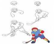Printable how to draw hockey on ice coloring pages