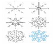 Printable how to draw a snowflake coloring pages