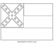 Printable mississippi flag US State coloring pages