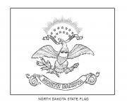 Printable north dakota flag US State coloring pages