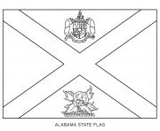 Printable alabama flag US State coloring pages