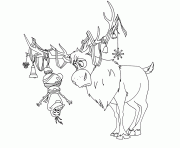 Printable Sven reindeer with heart of a Labrador coloring pages