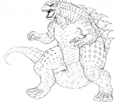 Printable Godzilla Gojira Japanese Words coloring pages