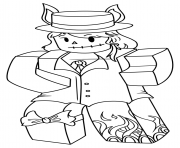 Printable Girl Roblox with hat and fire feet coloring pages