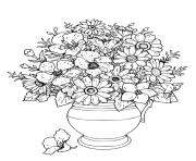 Printable flower in vase natural coloring pages