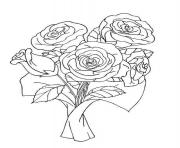 Printable bunch of rose bouquet coloring pages