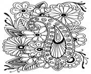 Printable adult flowers paisley coloring pages
