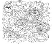 Printable flowers adulte difficult complex coloring pages
