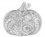 Printable halloween pumpkin zentangle adult coloring pages