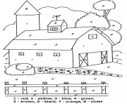 Printable farm kids anter numbers 1 coloring pages