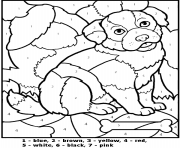 Printable dog anter numbers 6 coloring pages