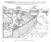 Printable The Nephites built fortified walls and dug ditches around their citites coloring pages