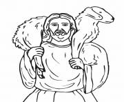 Printable jesus with sheep coloring pages