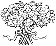 Printable bouquet of flowers coloring pages
