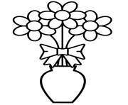 Printable vase with simple flowers coloring pages