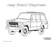 Printable Jeep Grand Wagoneer 1989 coloring pages
